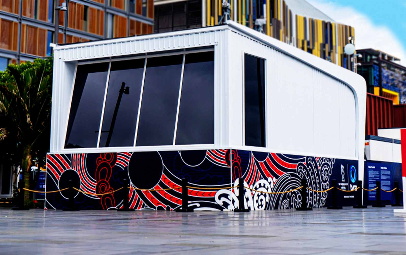 Temporary pavilion structure created for a public event